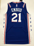 Men 21 Joel Embiid Jersey Blue Philadelphia 76ers Authentic Jersey Player