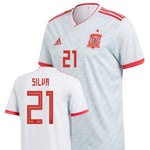 Men #21 Silva Jersey Away Spain National 2018 FIFA World Cup