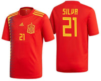 Men #21 Silva Jersey Home Spain National 2018 FIFA World Cup