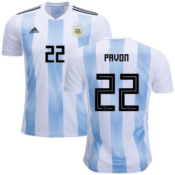 Men #22 Cristian Pavon Jersey Argentina National 2018 FIFA World Cup Player