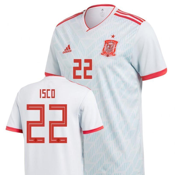 Men #22 Isco Jersey Away Spain National 2018 FIFA World Cup