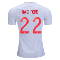 Men #22 Rashford Jersey Home England National 2018 FIFA World Cup
