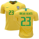 Men #23 Diego Alves Jersey Brazil National 2018 FIFA World Cup Player
