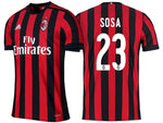 Men 23 Jose Sosa Jersey Home Soccer AC Milan Jersey 2018 Serie A
