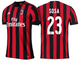 Men 23 Jose Sosa Jersey Home Soccer AC Milan Jersey 2018 Serie A