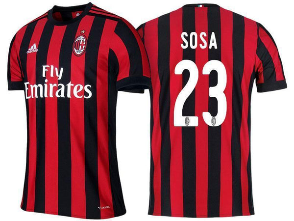 Men 23 Jose Sosa Jersey Home Soccer AC Milan Jersey 2018 Serie A