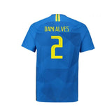 Men #2 Dani Alves Jersey Away Brazil National 2018 FIFA World Cup
