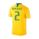 Men #2 Dani Alves Jersey Home Brazil National 2018 FIFA World Cup