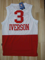 Men 3 Allen Iverson Jersey White&Red Philadelphia 76ers Jersey Swingman