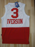 Men 3 Allen Iverson Jersey White&Red Philadelphia 76ers Jersey Swingman