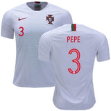 Men #3 Pepe Jersey Away Portugal National 2018 FIFA World Cup