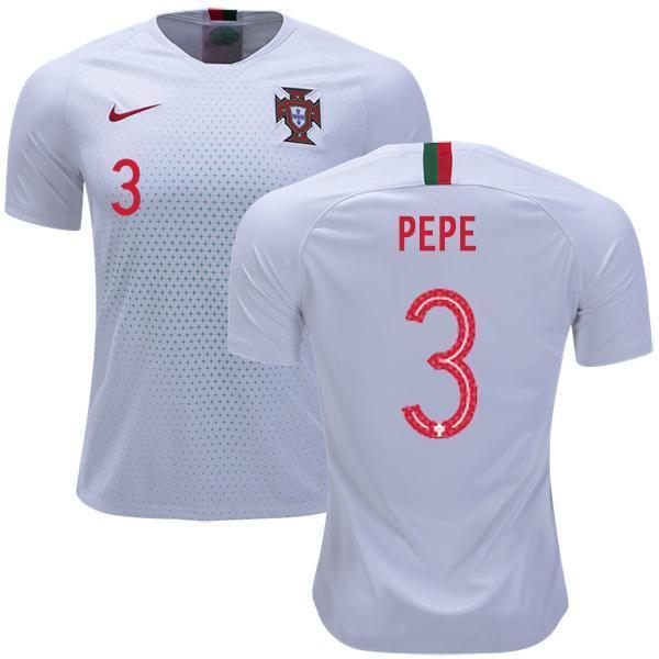 Men #3 Pepe Jersey Away Portugal National 2018 FIFA World Cup