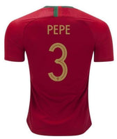 Men #3 Pepe Jersey Home Portugal National 2018 FIFA World Cup