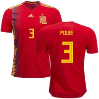 Men #3 Pique Jersey Home Spain National 2018 FIFA World Cup