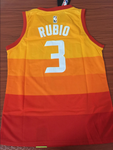 Men 3 Rubio Jazz Jersey City edition Yellow Orange Utah Jazz Jersey Fanatics