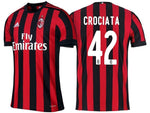 Men 42 Giovanni Crociata Jersey Home Soccer AC Milan Jersey 2018 Serie A