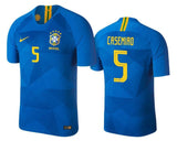 Men #5 Casemino Jersey Away Brazil National 2018 FIFA World Cup