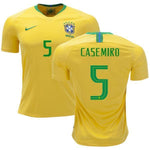 Men #5 Casemino Jersey Home Brazil National 2018 FIFA World Cup
