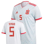 Men #5 Sergio Jersey Away Spain National 2018 FIFA World Cup