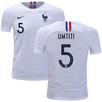 Men #5 Samuel Umtiti Jersey White France National 2018 FIFA World Cup