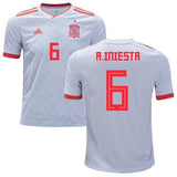 Men #6 Andrés Iniesta Jersey Away Spain National 2018 FIFA World Cup