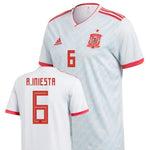 Men #6 Andrés Iniesta Jersey Away Spain National 2018 FIFA World Cup