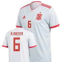 Men #6 Andrés Iniesta Jersey Away Spain National 2018 FIFA World Cup