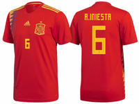 Men #6 Andrés Iniesta Jersey Home Spain National 2018 FIFA World Cup