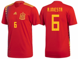 Men #6 Andrés Iniesta Jersey Home Spain National 2018 FIFA World Cup