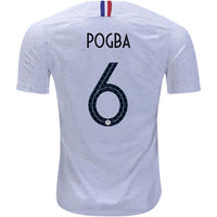Men #6 Paul Pogba Jersey White France National 2018 FIFA World Cup