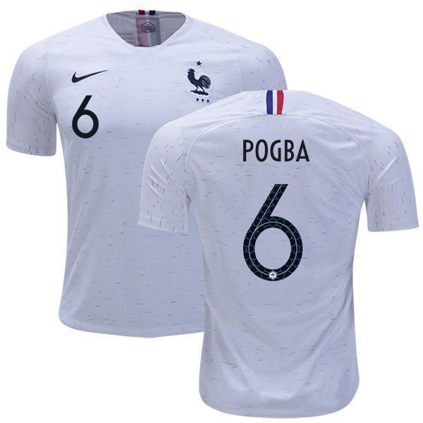 Men #6 Paul Pogba Jersey White France National 2018 FIFA World Cup