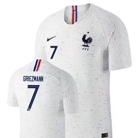 Men #7 Antoine Griezmann Jersey White France National 2018 FIFA World Cup