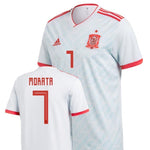 Men #7 Álvaro Morata Jersey Away Spain National 2018 FIFA World Cup