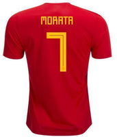Men #7 Álvaro Morata Jersey Home Spain National 2018 FIFA World Cup