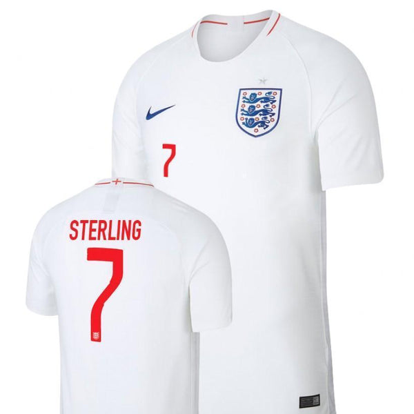 Men #7 Sterling Jersey Home England National 2018 FIFA World Cup