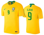 Men #9 G.Jesus Jersey Home Brazil National 2018 FIFA World Cup