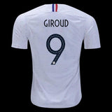 Men #9 Olivier Giroud Jersey White France National 2018 FIFA World Cup