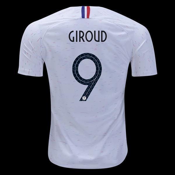 Men #9 Olivier Giroud Jersey White France National 2018 FIFA World Cup