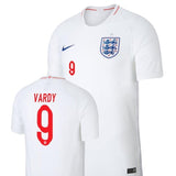 Men #9 Vardy Jersey Home England National 2018 FIFA World Cup