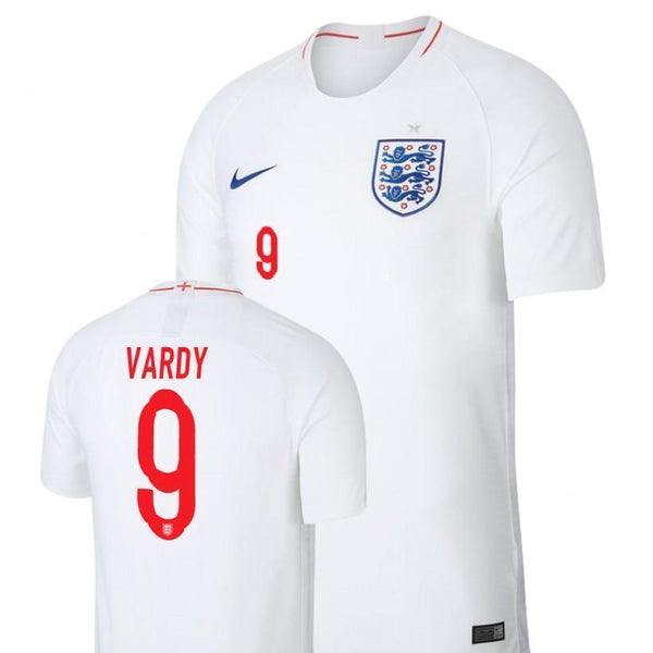 Men #9 Vardy Jersey Home England National 2018 FIFA World Cup