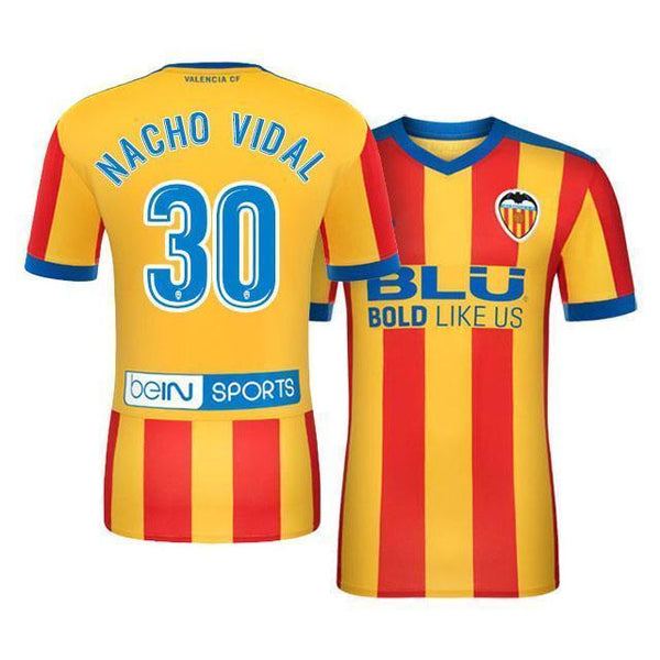 Men 30 Nacho Vidal Jersey Soccer Valencia Jersey 2018 LaLiga