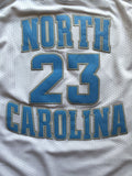 Men 23 Michael Jordan Jersey White North Carolina Fanatics Swingman