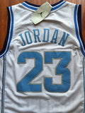 Men 23 Michael Jordan Jersey White North Carolina Fanatics Swingman