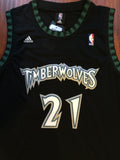 Men 21 Kevin Garnett Jersey Black Minnesota Timberwolves Swingman Jersey