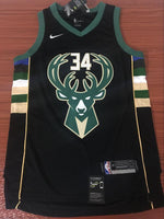 Men 34 Giannis Antetokounmpo Bucks Jersey Black Milwaukee Bucks Fanatics