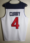 Men 4 Stephen Curry Jersey White USA Dream Team Swingman Jersey
