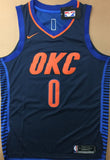 Men 0 Russell Westbrook Jersey Blue Oklahoma City Thunder Authentic Player