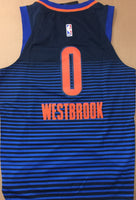 Men 0 Russell Westbrook Jersey Blue Oklahoma City Thunder Authentic Player