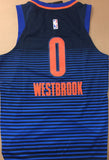 Men 0 Russell Westbrook Jersey Blue Oklahoma City Thunder Authentic Player