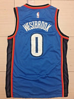 Men 0 Russell Westbrook Jersey Blue Oklahoma City Thunder Jersey Swingman